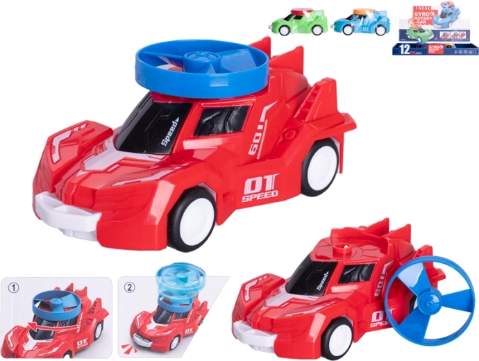 Coche deportivo de fricción con spinner, 14 cm