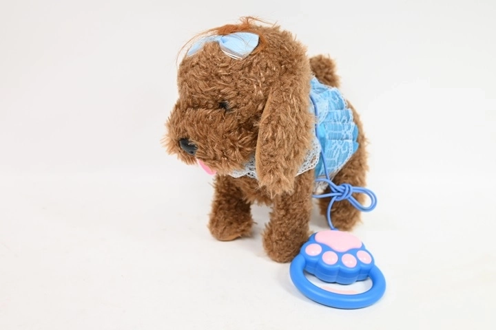 Perrito de peluche interactivo con correa