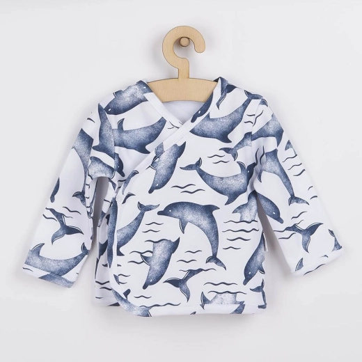 Camisita de algodón para bebé Nicol con motivo de delfines