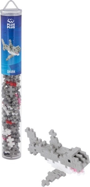 Juego de construcción creativo Plus-Plus Tiburón - 100 piezas, tubo