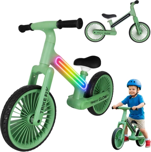 Bicicleta de equilibrio Trike Fix Glow LED para niños – Verde