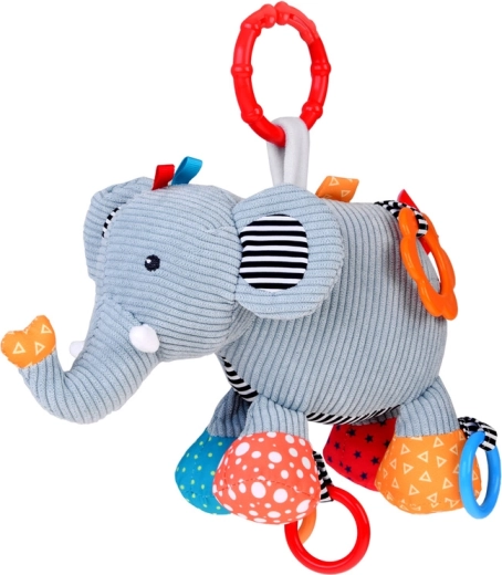 Adorable elefantito colgante para el carrito con sonajero para bebés
