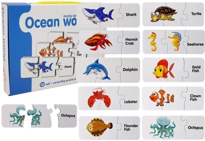 Puzle educativo del mundo oceánico – 10 uniones autocorrectivas