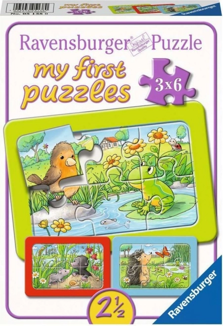 Ravensburger puzzle Animales en el jardín 3x6 piezas