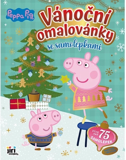 Libro para colorear navideño con pegatinas Peppa Pig
