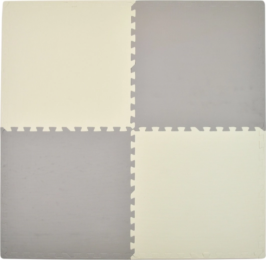 Humbi alfombrilla de puzzle de espuma crema-gris 62 × 62 × 1 cm 4 uds.