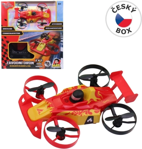 MaDe dron de carreras tipo fórmula 2 en 1: conduce y vuela