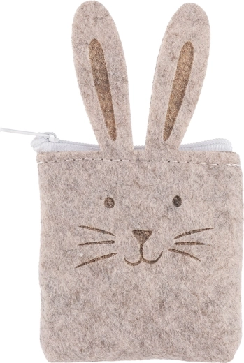 Bolsita de regalo de fieltro con conejito 8,5 × 14,5 cm