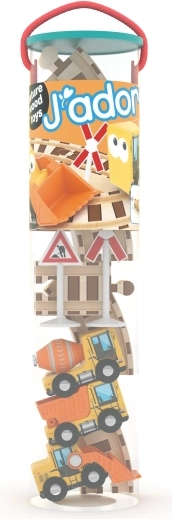 Set de juego con vías y maquinaria de construcción 15 piezas