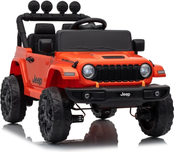Coche eléctrico infantil Jeep Rubicon de 24 V de color naranja