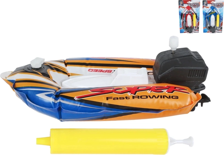 Bote hinchable para niños con bombita y mecanismo de cuerda 17 cm