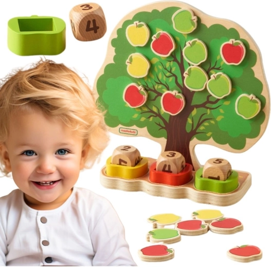 Árbol de manzano de madera Masterkidz para aprender a contar