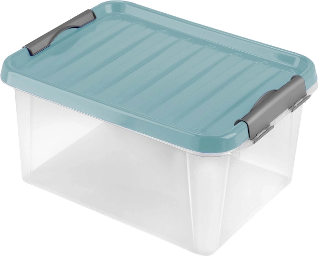 Caja de almacenamiento de plástico con tapa HEIDRUN 14 l