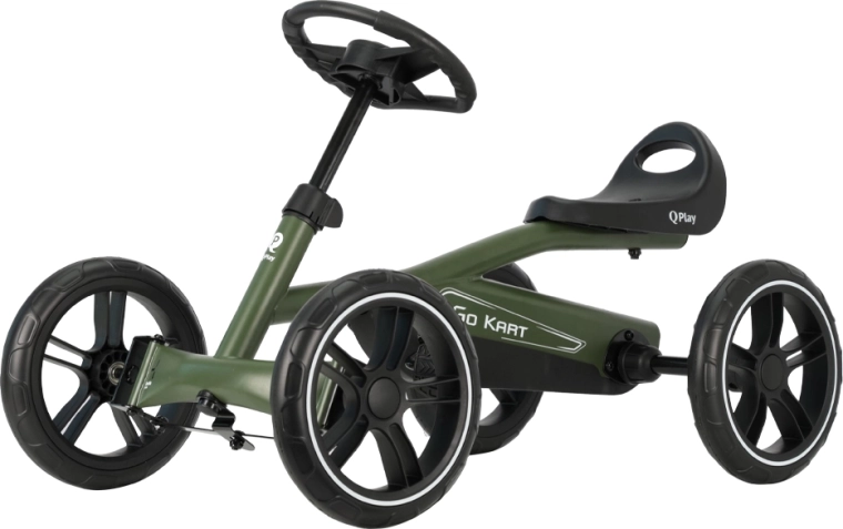 Qplay motokart a pedales go-kart verde militar para niños desde 3 años – Army Green
