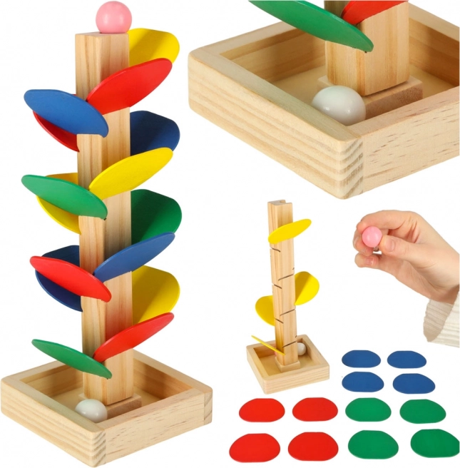 Árbol de bolas de madera MONTESSORI