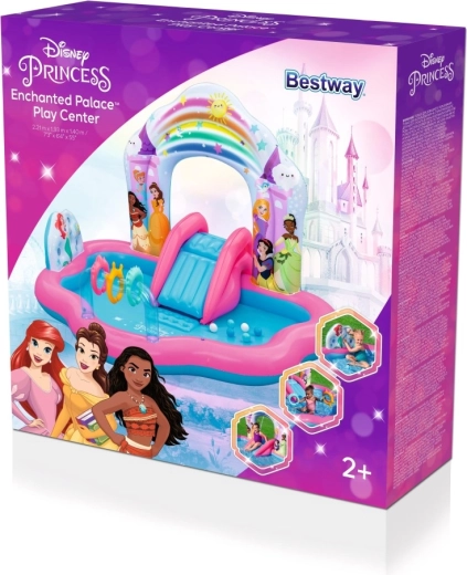 Centro de juegos hinchable Disney Princess con tobogán y ducha