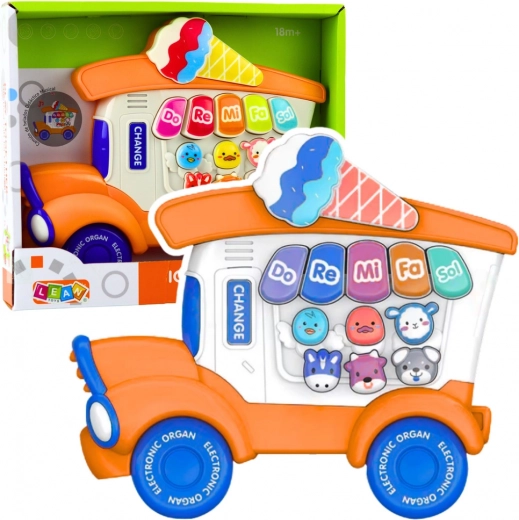 Pianito eléctrico educativo infantil Lodziarnia – naranja