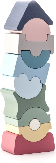 Cubika torre de equilibrio pastel – rompecabezas de madera de 11 piezas