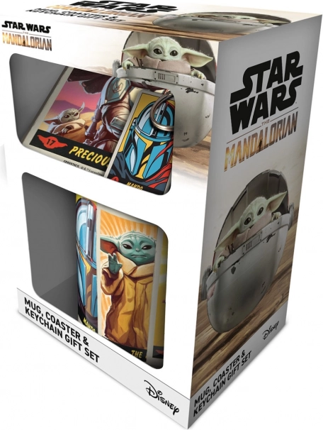 Set de regalo STAR WARS: THE MANDALORIAN – taza, posavasos y llavero