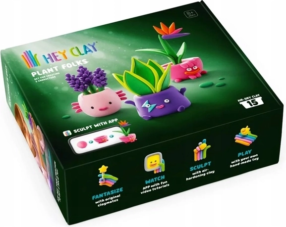 TMT HeyClay masa creativa para modelar para niños Zielona ekipa (Banda verde) – paquete promocional 15 uds