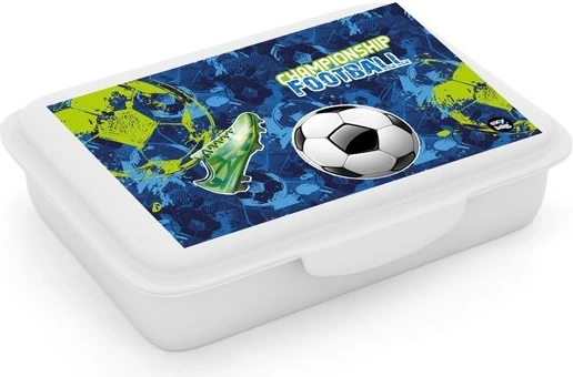 Caja para la merienda con compartimento fútbol