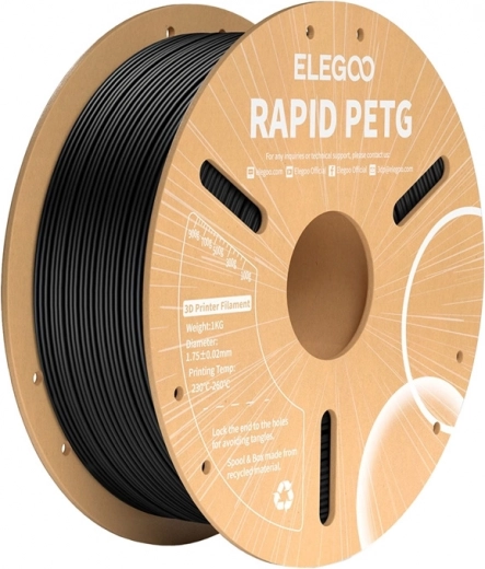Filamento para impresión 3D ELEGOO Rapid PETG negro
