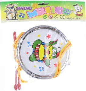 Tambor infantil con baquetas y correa