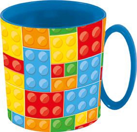 Vaso de plástico con motivo de cubos 350 ml