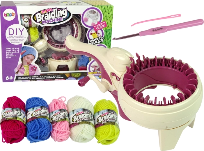 Kit creativo para tejer y trenzar con máquina de tejer y 5 colores de hilo