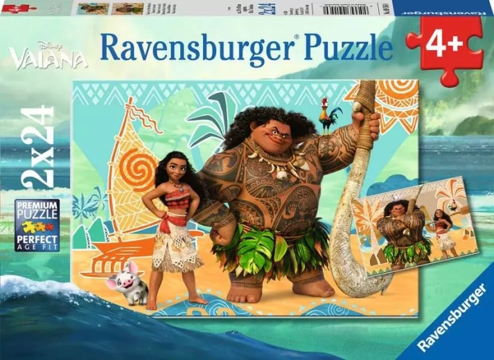 Puzzle Ravensburger Vaiana valiente: Amigos 2x24 piezas