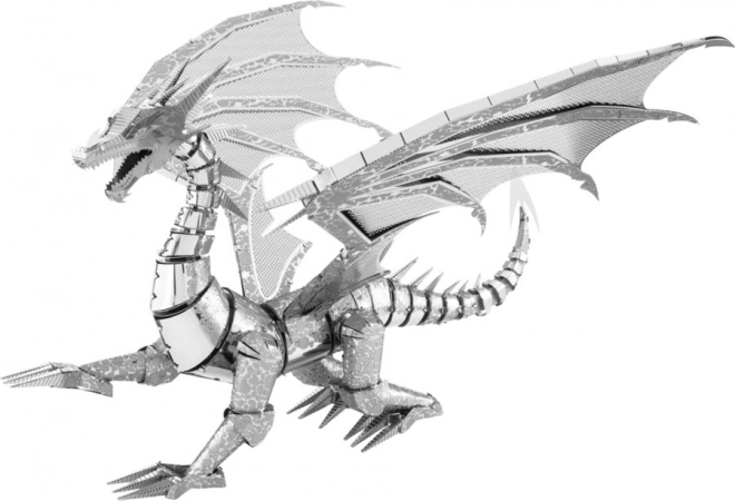 Puzle metálico 3D dragón plateado ICONX