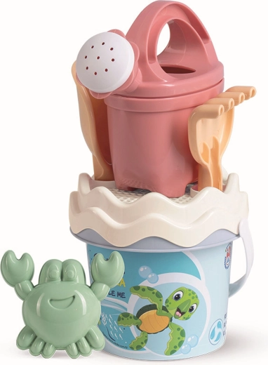 Androni juego de playa reciclado en tonos pastel con regadera – pequeño, océano