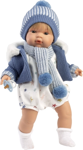Llorens Sasha muñeca realista parlante y llorona con cuerpo de tela de 38 cm