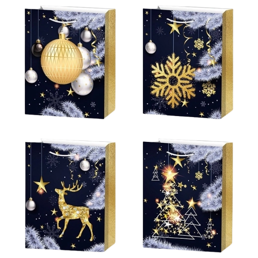 Bolsa de regalo de papel M «Deseo navideño» 26 × 32 × 10 cm