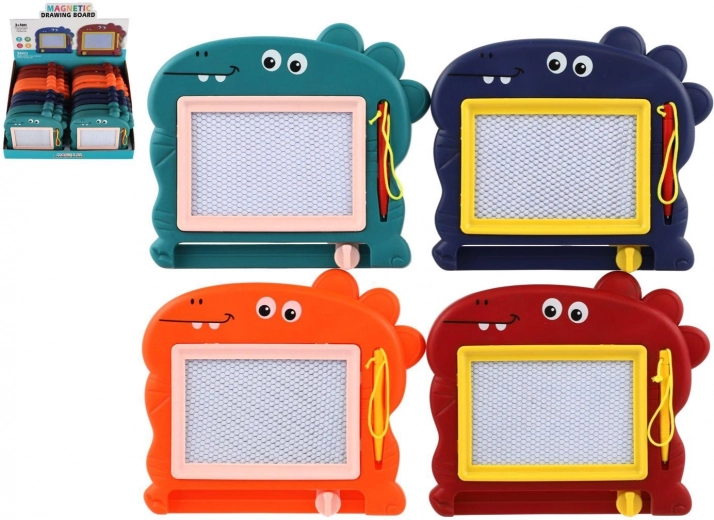 Pizarra magnética de dibujo para niños con forma de dinosaurio, 4 colores