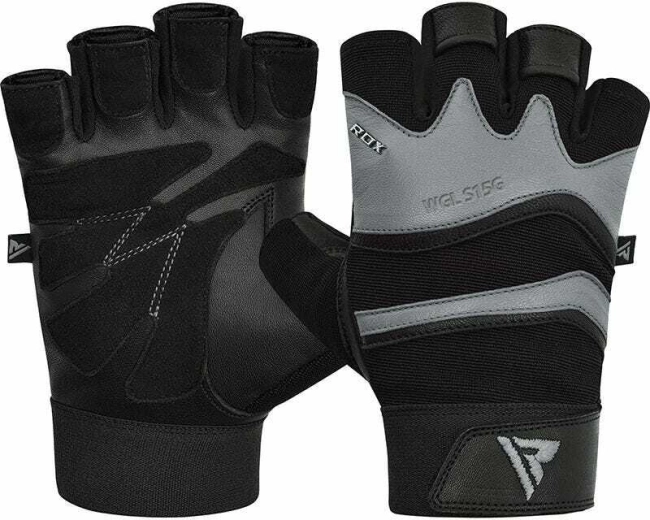 Guantes de entrenamiento de cuero RDX grises