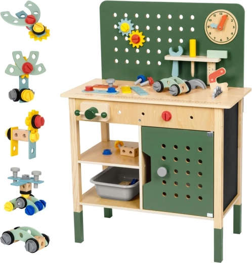 Taller de madera realista con un equipamiento completo