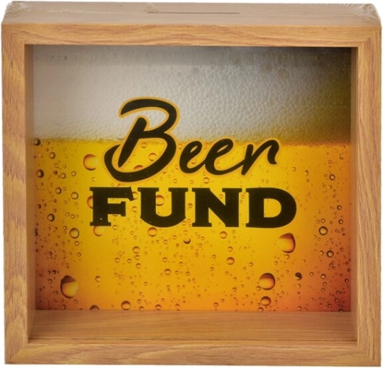 Hucha de madera Beer Fund 20 × 5 × 20 cm