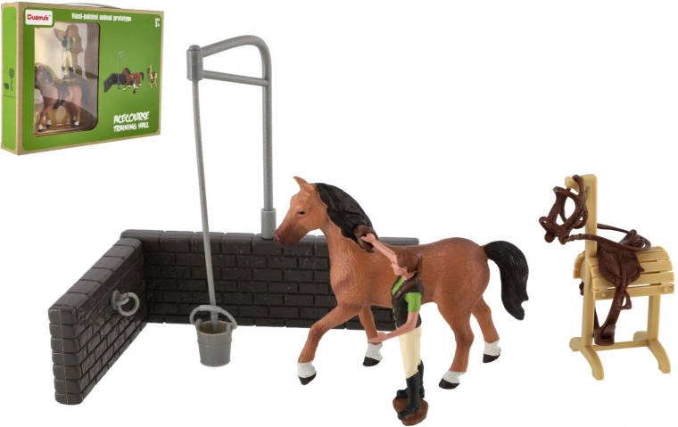 Set de granja – caballo con accesorios, juguete de plástico