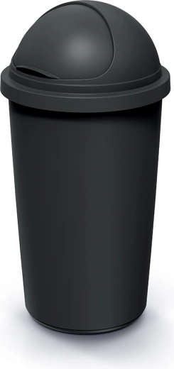 Papelera 60 l COMPACTA R Roller de plástico reciclado, negra