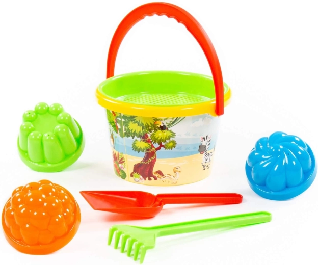 Cubo con estampado y asa práctica