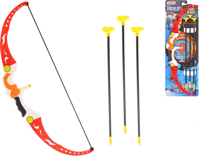 Arco infantil de 56 cm con flechas y diana con ventosas