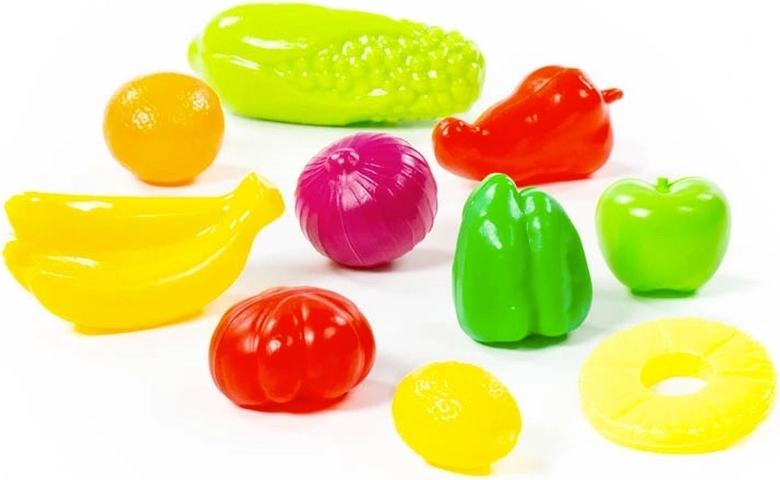 Juego de alimentos de frutas y verduras para niños, 10 piezas