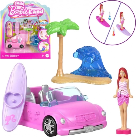 Mattel mini Barbie Land descapotable con minimuñeca Barbie y cambio de color