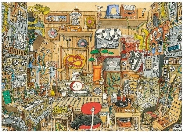 Puzzle Estudio musical loco de Mattias Adolfsson, 1000 piezas