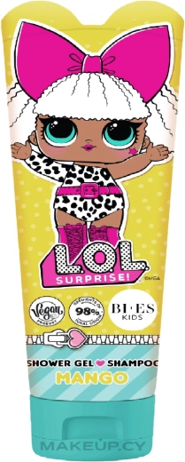 Gel de ducha y champú 2 en 1 con aroma a mango LOL Surprise 240 ml