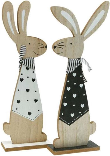 Decoración de madera Conejo Glamour 11 × 33 cm