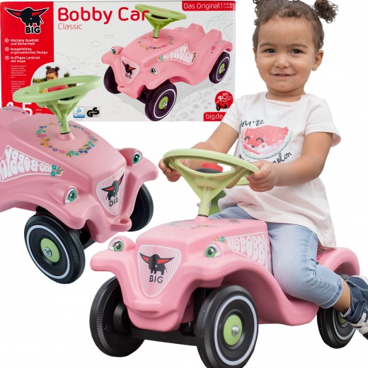 Correpasillos BIG Bobby Car Classic Flower rosa