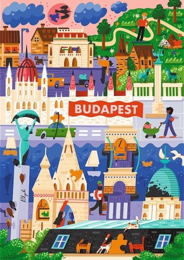 Puzzle Trefl Premium Plus The Art of Colour: Budapest, Hungría 1000 piezas