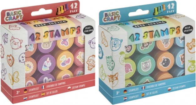 Sellos divertidos Basic Craft autoentintables 12 uds.